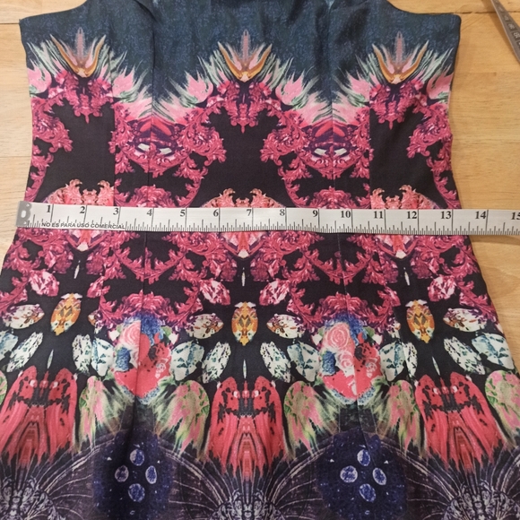 Lulu’s Rococo Supernova Fuchsia Mirror Print Dress Sz S  Small Kaleidoscope - Picture 13 of 16